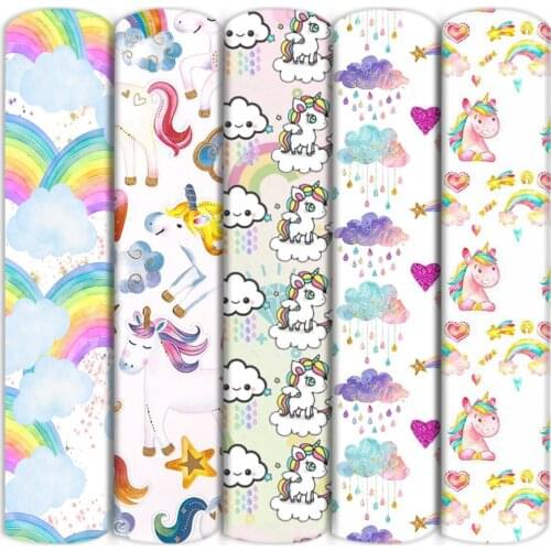 Unicorn Rainbow Printed Polyester Cotton FabricTissue Sewing Quilting Fabrics Needlework Material DIY Handmade,1Yc16708