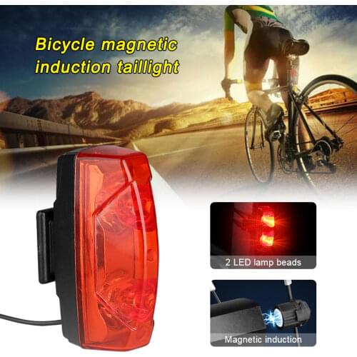 Waterproof Self-Powered Magnetic Induction Bicycle Rear Light Seatpost Cycling Taillight Safety Night Cycling Back Flashlight