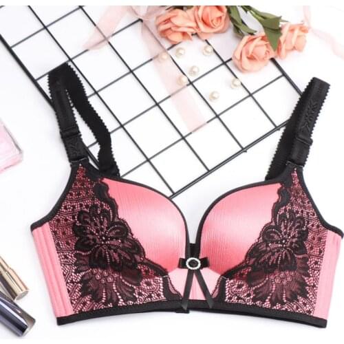 2019 Fashion Ladies Sexy Push Up Wireless Women Bras Lingerie Lace Floral Bralette Thin Adjusted Seamless Bra Underwear