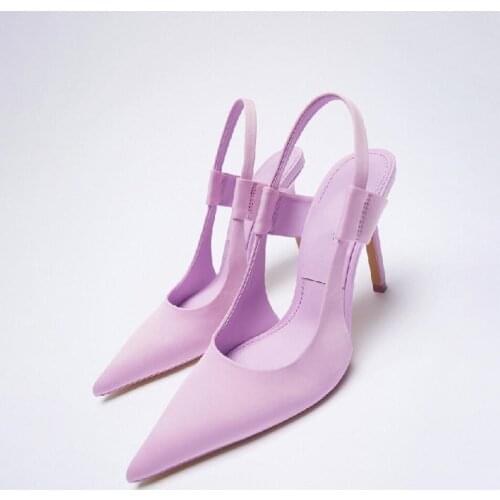 Womens Shoes 2021 New Style Pointed Heel Mules French Stiletto Elegant Sandals