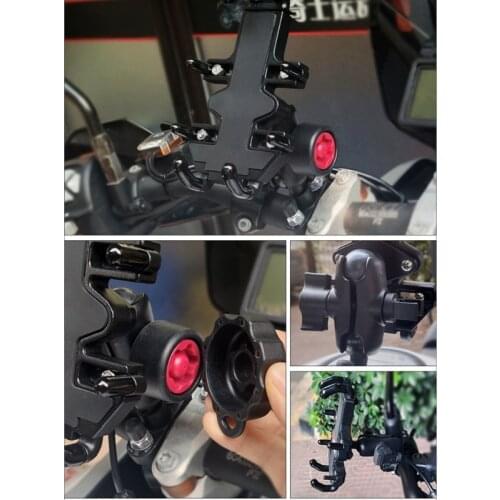 1 Set Universal 360 Degree Rotatable Motorbike Motorcycle Scooter Mobile Phone Holder Shockproof Cradle Clamp Mount
