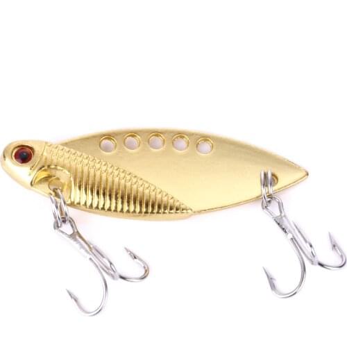 1Pcs Metal VIB Lures 5cm 11g vivid Vibrations Spoon Lure Fishing bait Bass Artificial Hard Bait Cicada lure VIB Bait 3D Eyes