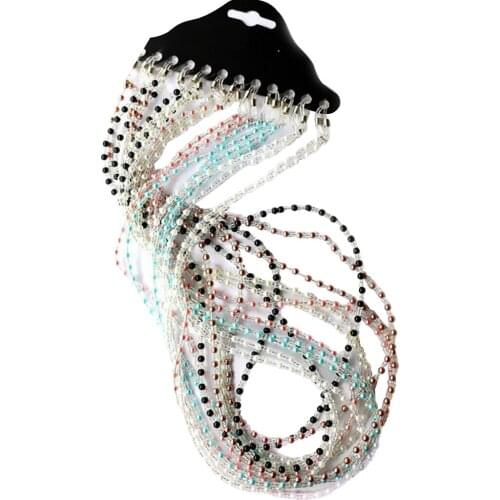 Eyewear Sunglasses Holder Glass Bead Chain 60cm 12pcs Neck Holder Colorful
