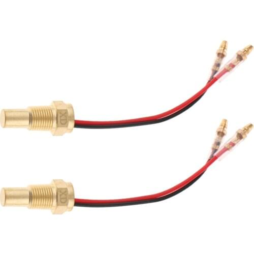 2pcs Water Temp Gauge Temperature Meter 10mm Head Plug Sensor 1/8 Thread
