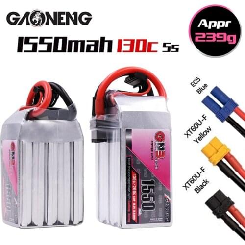 2Pcs/Set GNB 18.5V 1550mAh 130C/260C LiPo Battery For RC Quadrotor FPV Racing Drone Parts Upgrade HV 5S Battery for RC Car Boats