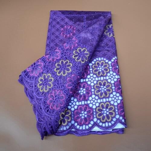 African Bazin Riche Brocade Fabric Guinea Embroidery Lace 100% Cotton Real Fabrics for Sewing Cloth in 5 Yard