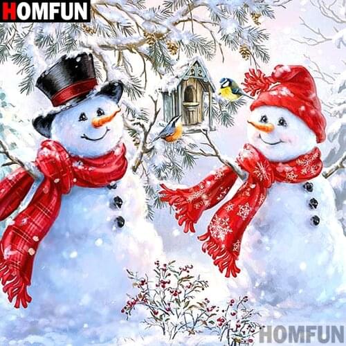 HOMFUN Full Square/Round Drill 5D DIY Diamond Painting "Cartoon snowman" Embroidery Cross Stitch 5D Home Decor A07106