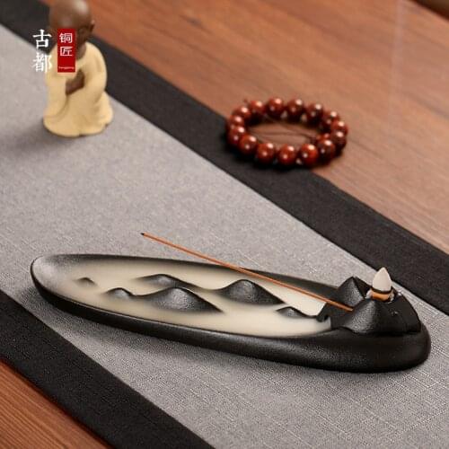 Nordic Ceramic Incense Burner Charcoal Big Incense Waterfall Fountain Vaper Black Vintage Tower Kadzielnica Home Decor BY50XX