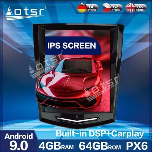 For Cadillac SRX 2009 - 2012 PX6 Android 9.0 4G + 64GB Vertical screen Tesla Style Car Radio Player GPS Navigation CARPLAY DSP