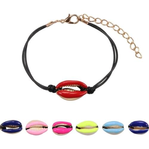 Women Anklets Bracelets Natural Shell Chain Rope Leg Strap Barefoot Bangle Foot Hand Jewelry For Bohemian Girl Summer Beach Gift