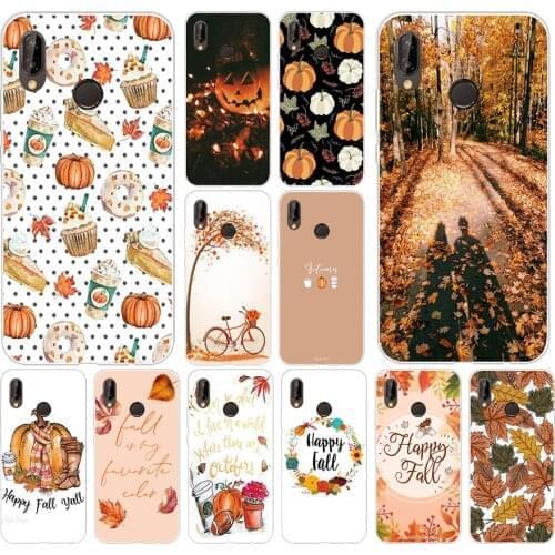 26AS Pumpkin happy autumnSoft Silicone Tpu Cover phone Case for Huawei Honor 20 Pro view 10 P8 P9 Mate 10 lite 2017