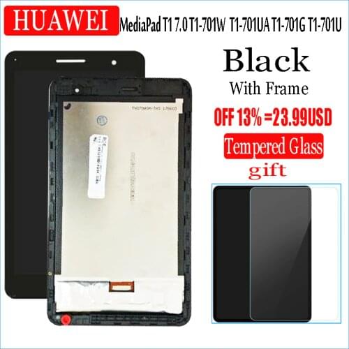 For HUAWEI MediaPad T1 7.0 T1-701W 701UA T1-701 T1-701UA T1-701G T1-701U LCD Display and with Touch Screen Digitizer Assembly