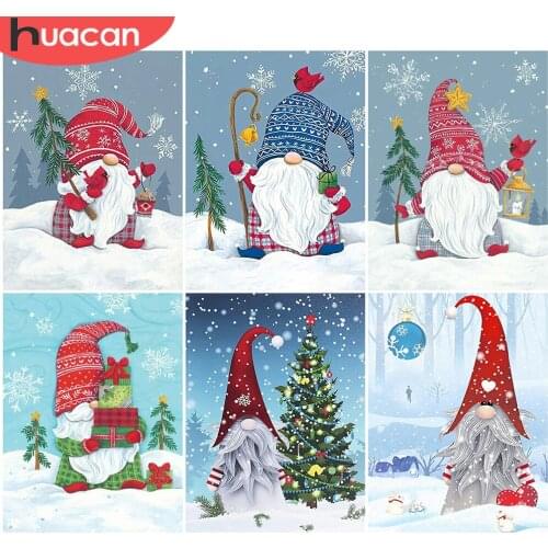 HUACAN Full Square Diamond Embroidery Christmas Santa Claus Diamond Painting Cartoon Handicraft Mosaic Winter Decor For Home