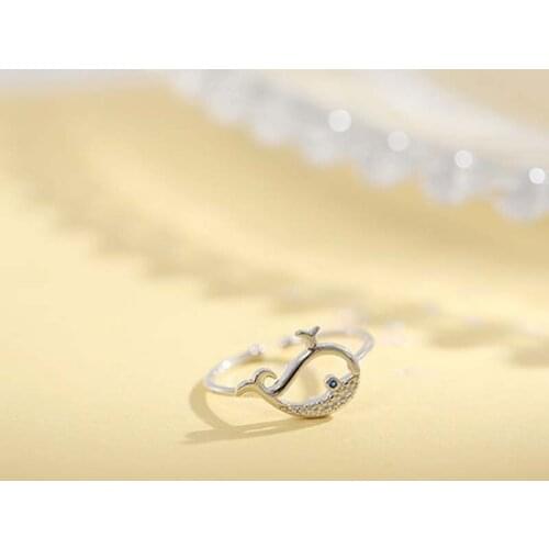 Teen Girls Rings Opening Adjustable For Women Water Jet Whale Cute Korea Fashion New Student Friendship Present Jewelry BOYULIGE