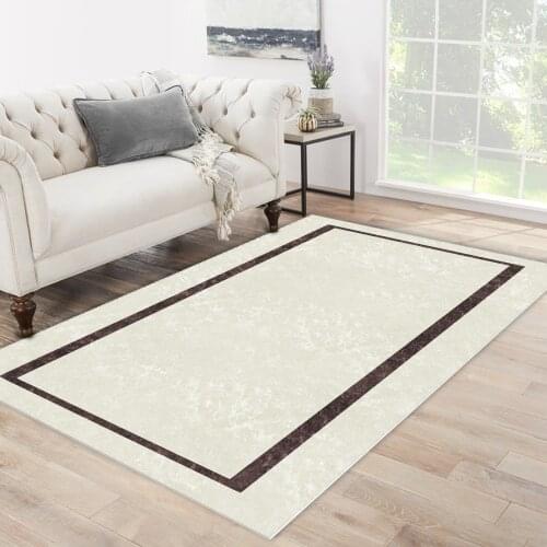 White color Brown Line frame brown white patterned carpet modern carpet living room bedroom rug free shipping soft textured carp