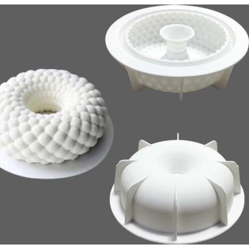 Round Grid Shaped Silicone Cake Mould Baking Tray Cake Pan Decorating Tool Non-stick Bakeware Pastry
