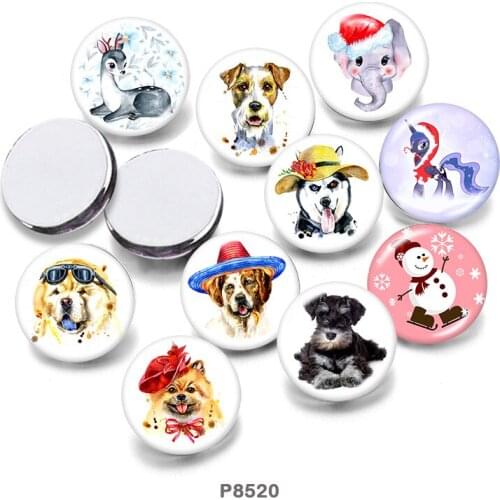 Animal DOG 12mm/18mm/20mm/25mm/30mm Round Glass Cabochon Flat Back Making Findings P8520