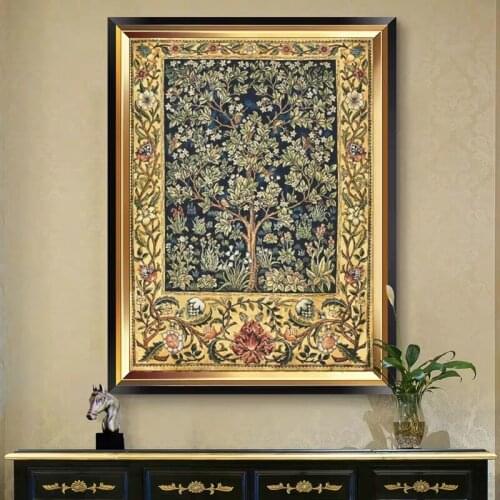 Lucky Tree, Vertical Large Format Garden of Delight Cross Stitch Kits Embroidery Needlework DIY 14CT Unprinted Decor Handmade