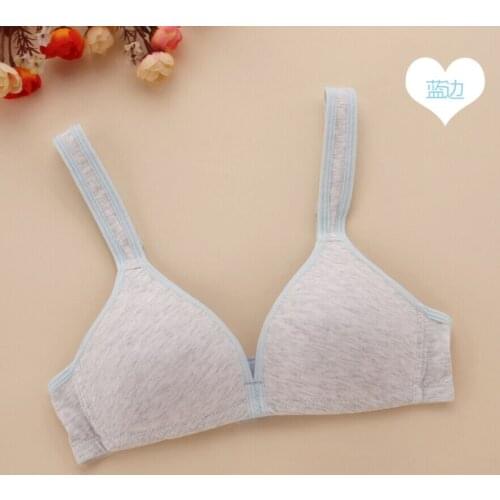 Cute girl bra series and development of breathable cotton underwear adjustable students no rims snap-8879 # free shipping