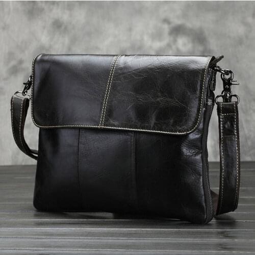 Genuine Leather Fashion Men Shoulder Bags Mens Leather Crossbody Bags For Women Messenger Bags Casual Black Clutch Bag 2016
