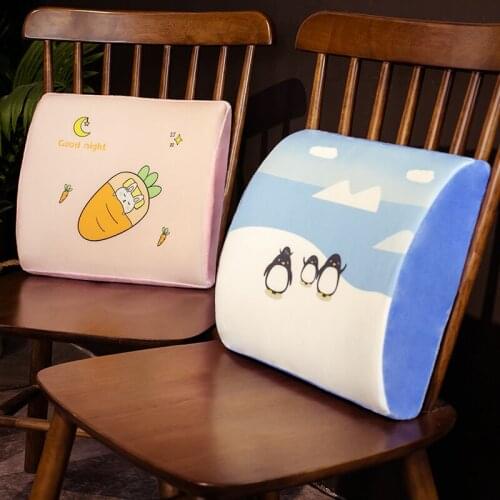 Soft Cute Dog Rabbit Penguin Ice Silk Memory Cotton Waist Plush Toys Stuffed Animals Pillow Doll For Girls Kids Birthday Gifts