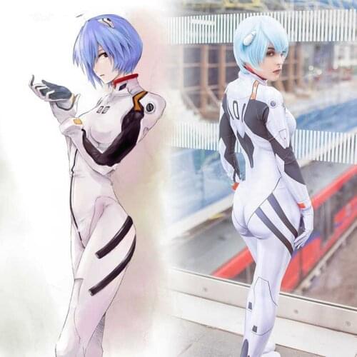 New Ayanami Rei Cosplay Costume Anime EVA Superhero Catsuit Zentai Suit Halloween Bodysuit Adults Kids Jumpsuit