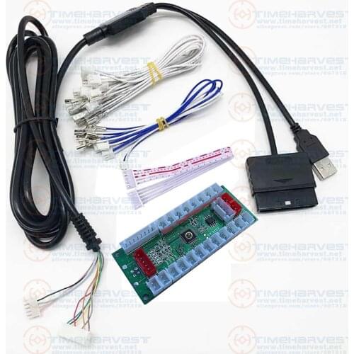 PC PS3 PS2 XBOX360 (PC ver.) to Arcade control panel 4 in 1 USB adapter Arcade Controls Encoder USB to JAMMA PCB + Wires cable