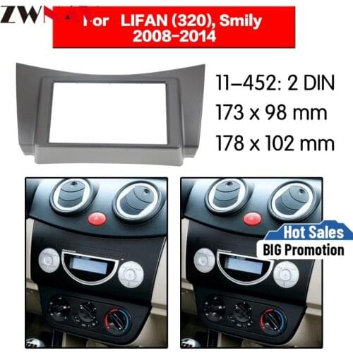 Car DVD Player frame For 2008-2014 LIFAN 320 2DIN BLACK Auto Radio Multimedia NAVI fascia