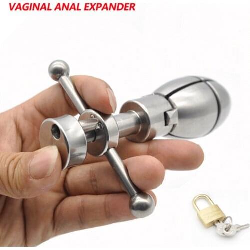NEW Stainless Steel Vagina Anal Expander Anal Plug Dilator Heavy Anus Beads Lock Anal Sex Toys For Men Woman Gay Butt Plug Toy