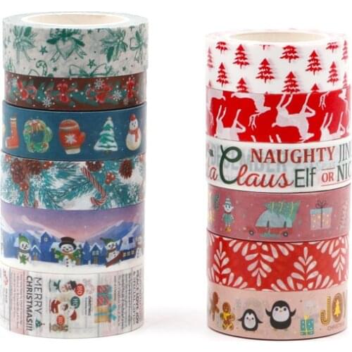 Merry Christmas foil Masking Washi Tape Decorative Adhesive Tape Decora Diy Scrapbooking Sticker Label Stationery