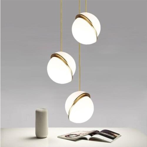 Nordic single pendant light Glass bubble Light Coffee Shop bar dining room table lights rose gold room decor designers lamps