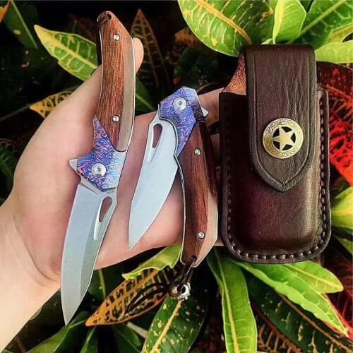 M390 Powder Steel folding knife camping knife hunting knife outdoor Desert Ironwood handle survival knife EDC tool