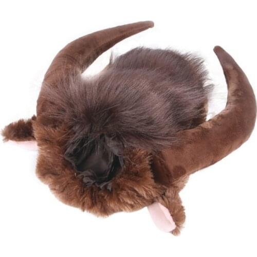 Modern Fashion Bull Horn Wig For Pet Dog Costume Cosplay Pet Headdress Wig Hat Pet Dog Cat Horn Headgear Dog Hat Cat Cosplay