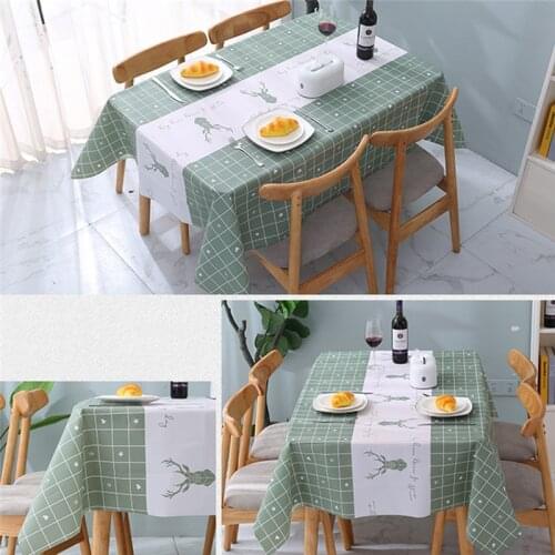 Woven Table Cloth PVC Waterproof Oilproof Anti-pollution Tablecloth Kitchen Decorative Rectangular Coffee Cuisine Tablecloth Map