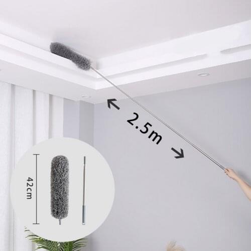Microfiber Duster Long Telescopic Rod Flexible Head Home Ceiling Spider Web Cleaning