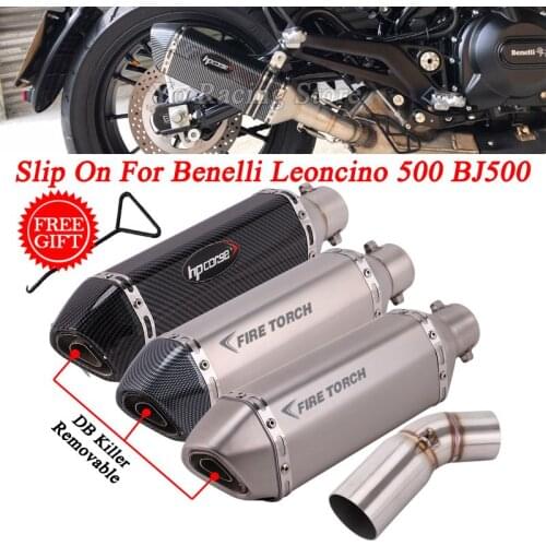 Slip On For Benelli Leoncino 500 BJ500 Motorcycle Exhaust System Escape Silencer Modify Middle Link Pipe Muffler DB Killer