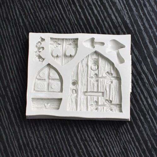 High quality silicone mold fairy tale hut turn sugar silicone mold door flower basket of mushrooms