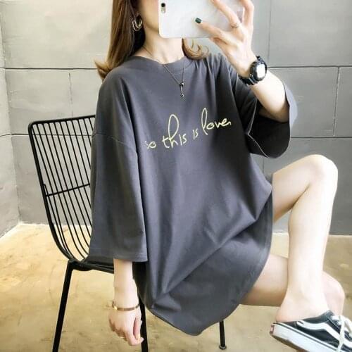 Plus Size 2021 Summer New Short-sleeved Cotton T-shirt Printing Loose-fitting All-match Blouse Womens Clothing