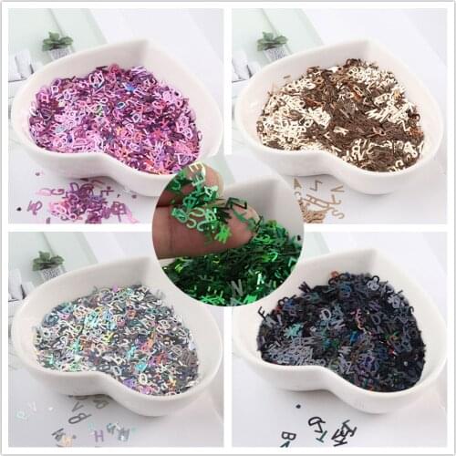 1Bag Ultrathin Sequin Laser Nail Art Glitter Tips UV Gel 3D Nail Decoration Manicure DIY Accessories Mini Letter Alphabet Design