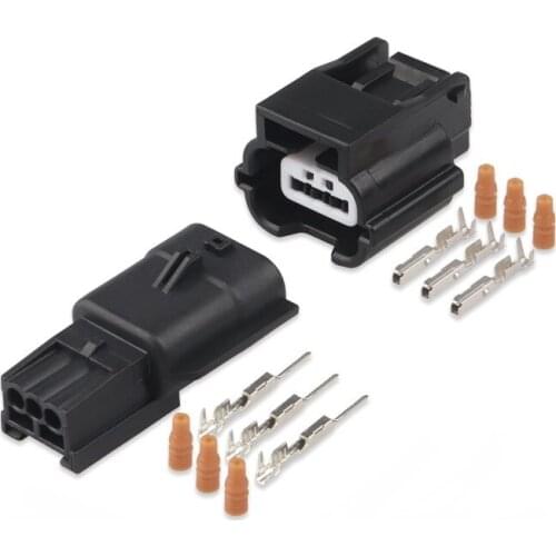 100 Sets 3 Pin Waterproof Male Female Shock Plug Electrical Wire Connector 7283-8852-30 7282-8852-30 For Car Socket