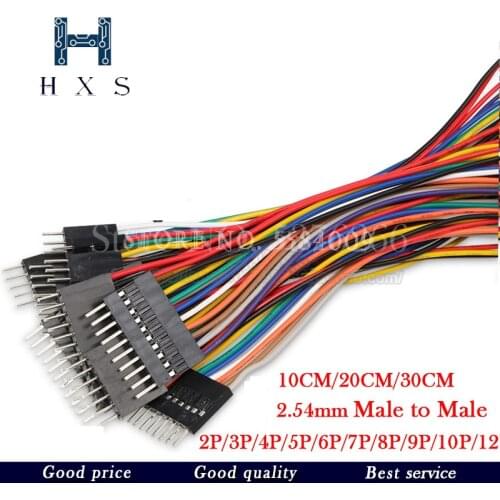 2.54MM 2.54 Wire Dupont Line male to male 1P2 3 4 5 6 7 8 9 10 12 Pin Dupont cable connector JUMPER CABLE WIRE FOR PCB