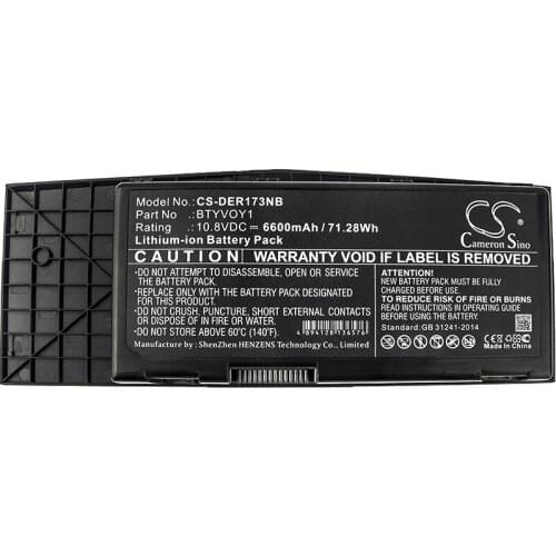 Cameron Sino 6600mAh Battery For DELL Alienware M17x R3 Alienware M17x R3-3D Alienware M17x R4,BTYVOY1