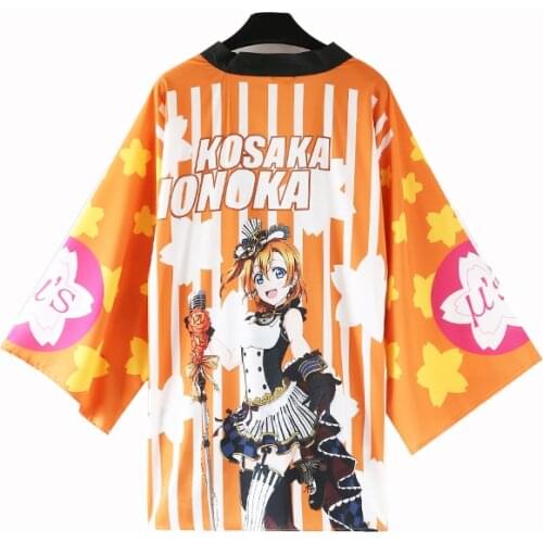 Anime lovelive Ayase Eli Cosplay Costumes Kousaka Honoka Kimono Coat Yazawa Nico Printing Cloak Casual Streetwear Women Men