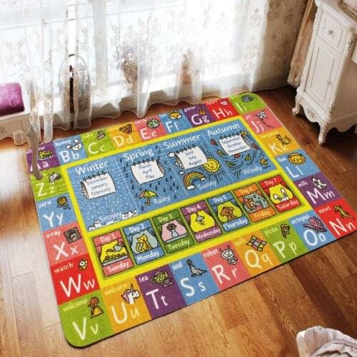 Kids Rug for Crawling Baby Carpet Playmat with Non Slip Backing Game Area for Toddler Kid Child Educational Learn In Bedroom