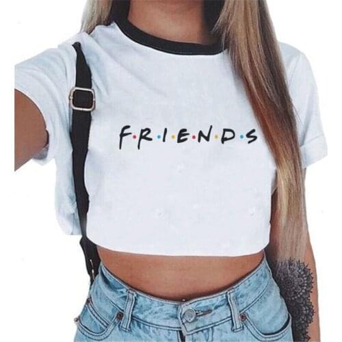 Friends Stranger Things Season 3 Women Girl T-shirt Crop Top Short Sleeve Tee Tops T Shirt Best Friend