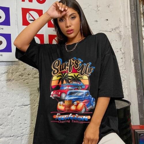 T-shirts 90s Streetwear O-neck Short Sleeve Top Y2K Outfits Tee clothes Vintage Nightclub print Harajuku Streetwear tshirt punk