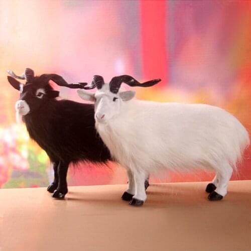 Simulation sheep toy furry fur 35x27cm sheep hard model home decoration gift h1213