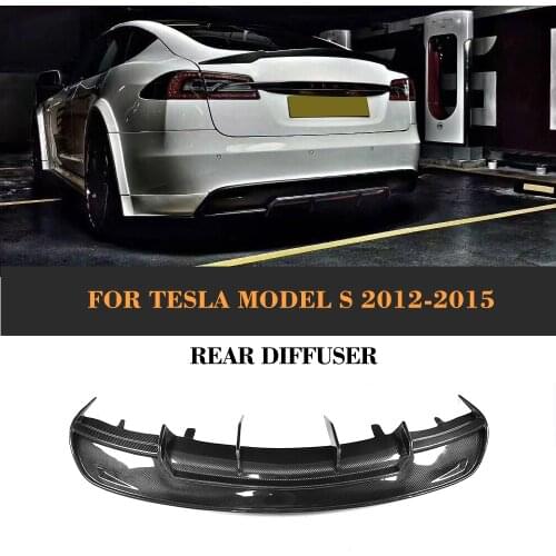 Carbon Firber Car Racing Rear Diffuser Lip With splitters For Tesla Model S Sedan 4-Door 2012-2015 70D 85D 70 P85D