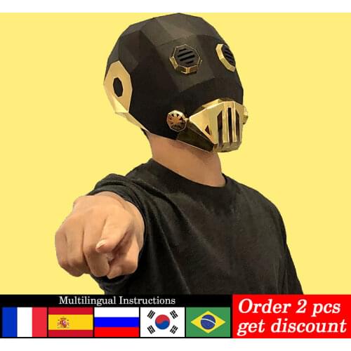 Steampunk Kroenen Mask Paper Model,3D Papercraft,Party Cosplay Prop,Handmade DIY Adult Origami Craft Toy RTY145
