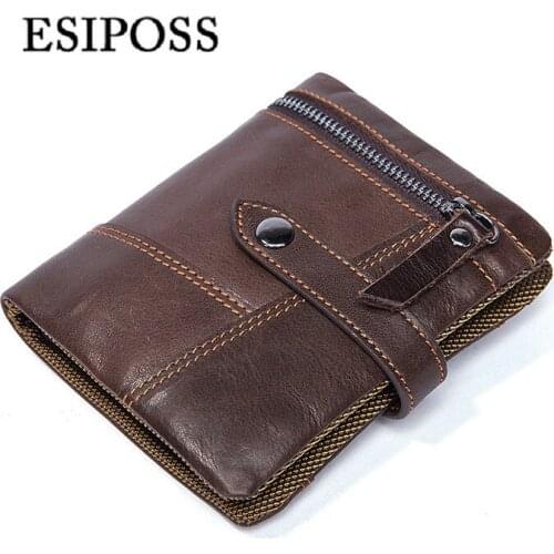 2018 Fashion Genuine Leather men Wallets leather Card holder Bifold Wallet Coin Purse Pockets men Clutch Womens Wallet and purse